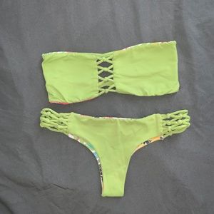 San Lorenzo reversible bandeau bikini set